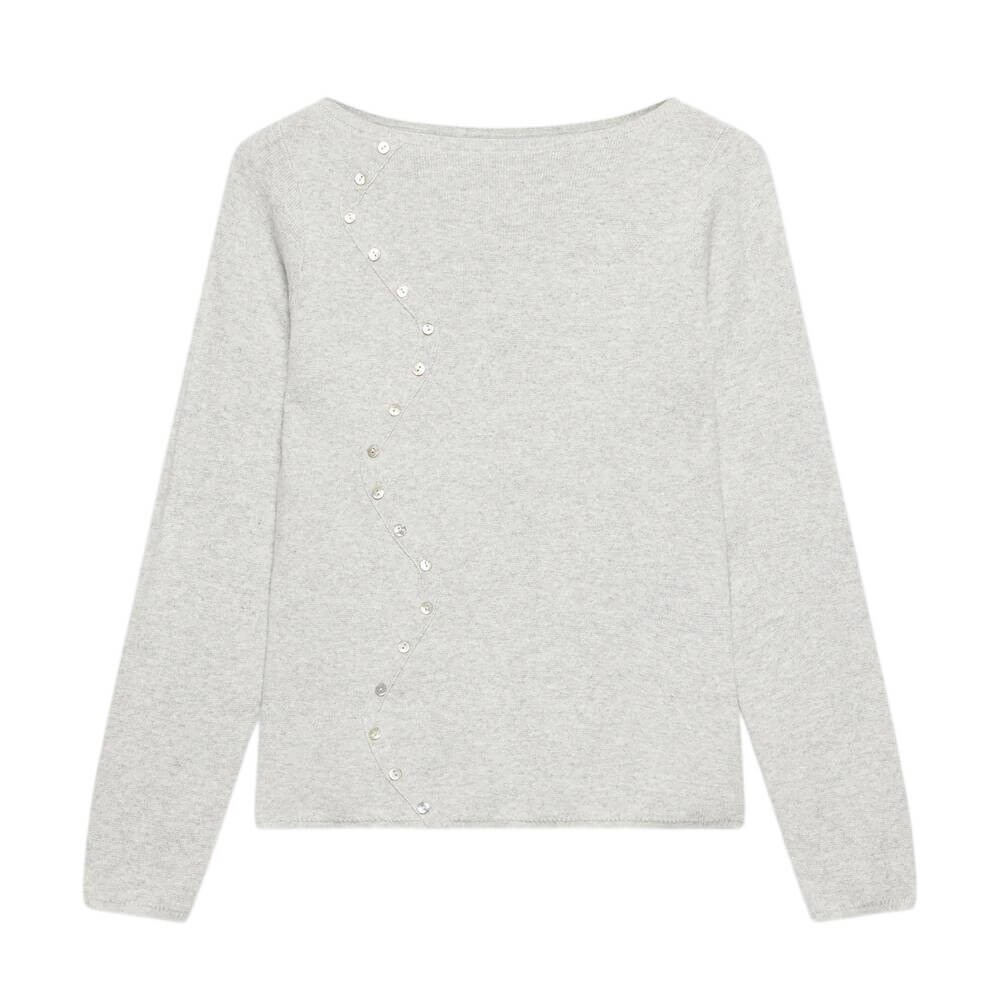 Mint Velvet Grey Button Detail Knit Top